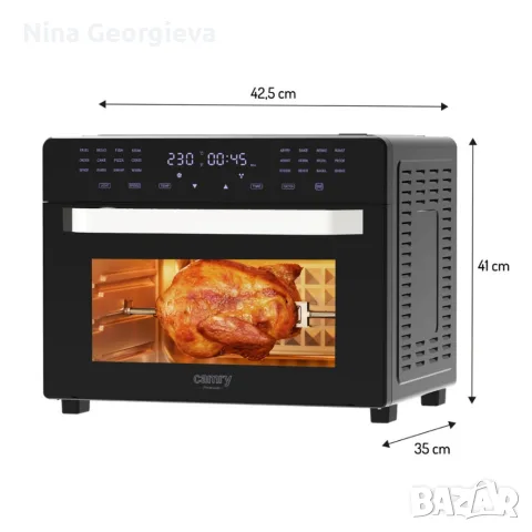 Многофункционален фритюрник с горещ въздух 30L - Мощна 2200W фурна с конвекция, 24 програми, снимка 4 - Фритюрници - 56229326