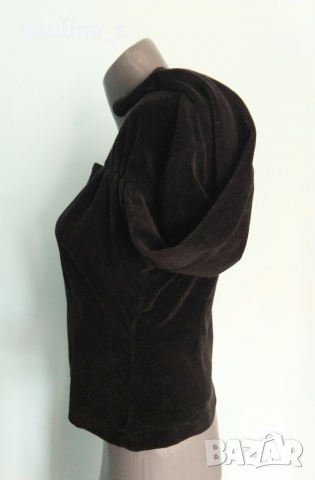 Луксозна дизайнерска блуза от кадифе top "Sandwich" fashion / голям размер , снимка 4 - Блузи с дълъг ръкав и пуловери - 36151463