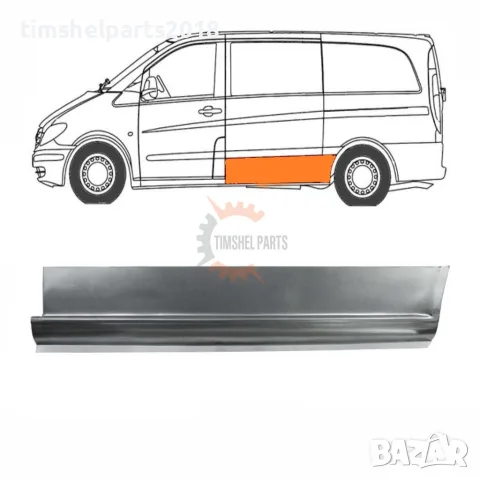 Страничен панел ( 24 см ) за Mercedes Vito Viano W639 2003-2015 год. - Шофьорска Страна