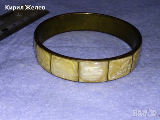 ВЕЛИКОЛЕПНА БРОНЗОВА РЕТРО ГРИВНА ИНКРУСТИРАНА с РЪЧНО ШЛИФОВАН ЯСПИС 26611, снимка 8 - Антикварни и старинни предмети - 41265265