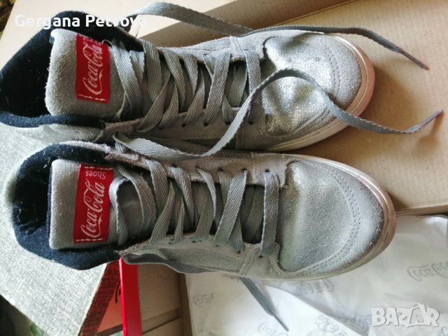 Високи кецове естествен велур Coca Cola, снимка 2 - Кецове - 40448440