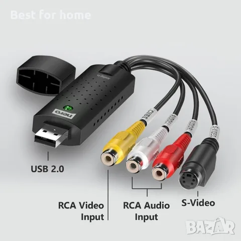 USB устройство за видеозаснемане Nero | VHS към USB конвертор за VHS, VCR, Hi8, Super 8 , снимка 3 - Кабели и адаптери - 55930014