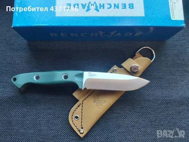 Нож Benchmade Bushcrafter с кожена кания , снимка 2 - Ножове - 49122296