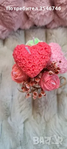 красиви свещници от керамичен гипс и свещи от соев восък. , снимка 6 - Декорация за дома - 49324860