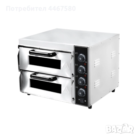 Професионална електрическа пица фурна на 2 нива, камък Ø40 см, 3 kW