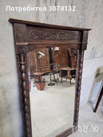 Голямо огледало с фрезовани елементи, снимка 2 - Огледала - 52147267