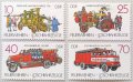 ГДР, 1987 г. - пълна серия чисти марки, пожарни автомобили, 1*39, снимка 1 - Филателия - 37610183