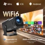 Мини проектор 1080P FHD 4K поддръжка Преносим проектор с WiFi и Bluetooth 180° , снимка 3