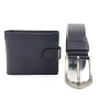 Мъжки портфейл и колан-Подаръчен комплект в черно, снимка 1