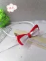Панделка за коса в бяло и червено., снимка 3