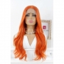 Дълга чуплива яркорижава / оранжева лейс фронт перука Джинджър, снимка 1