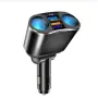 Разклонител за запалка с 2 гнезда 2 USB порта и волтметър, снимка 1