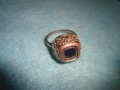 СТАРИНЕН МЕДЕН ПОЗЛАТЕН СКЪПОЦЕНЕН ПРЪСТЕН ЮВЕЛИРНА МАЙСТОРСКА ИЗРАБОТКА с ЧЕРЕН ОНИКС УНИКАТ 26803, снимка 10