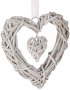 Декоративно дървено плетено висящо сърце, 30х30 см
