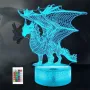 Холограмна 3D LED лампа Дракон-дистанционно управление 16 цвята+други режими на управление, снимка 1