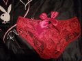 Еротични Бикини, Червена Дантела със сатенени панделки, Размер S, снимка 8