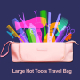 ANGENIL 2 в 1 термоустойчива чанта за уреди за оформяне на коса -четка, преса, маша, розова, снимка 4