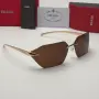 Слънчеви очила Prada Rimless Edition нови, черно и кафяво Унисекс, снимка 10