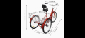 Нов Сгъваем Триколесен Велосипед 24 цола 7 скорости червен, снимка 13