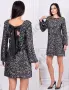 Рокля с пайети свободен модел панделка , снимка 1