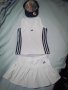 Спортно-елегантен комплект „Adidas“, пола и потник, с интересна шапка с тигър и светеща лепенка, снимка 1 - Комплекти - 42170126