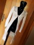 Кремаво бяля дълга жилетка плетиво с ресни С, снимка 1 - Жилетки - 34077968