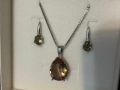 Прекрасен сребърен комплект със Султанит , снимка 3