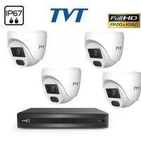 TVT FULL-HD Комплект за Видеонаблюдение с  куполни камери, снимка 1 - Комплекти за видеонаблюдение - 40993921