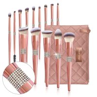 Donna Crystal Makeup Brush Set – Комплект От Розово Злато Четки за Грим с Кристали, снимка 2 - Декоративна козметика - 41673934