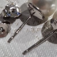 Автентични сребърни обеци 925 с перли , снимка 5 - Обеци - 44263840