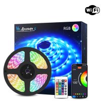 RGB Smart LED лента 5 м / 10 м – динамични цветови режими, 12V 5050, снимка 1 - Лед осветление - 41569835