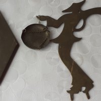Гейша  - декоративна везна, месинг бронз теглилка фигура жена, снимка 6 - Статуетки - 41964955
