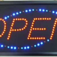 LED светеща рекламна табелa - OPEN, движеща се , снимка 1 - Рекламни табели - 40605831