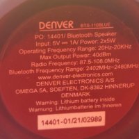 Колонка Denver Electronics BTS-110, снимка 5 - Bluetooth тонколони - 39050907