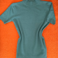 Нова блуза с къс ръкав, фино плетиво , С размер, снимка 2 - Блузи с дълъг ръкав и пуловери - 44796012