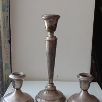 Сребърни свещници 1060 грама,цената е за трите./Сребро 925-Англия/, снимка 1 - Колекции - 41959076