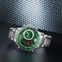 Мъжки часовник Naviforce, Неръждаема стомана, Хронограф, Зелен / Сребрист, снимка 4 - Мъжки - 41686568
