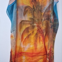 Туника-рокля за плажа в модерни цветни принтове и в свободна права кройка, универсален размер, снимка 2 - Туники - 44741130