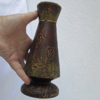 Дървена ваза, стара, снимка 11 - Вази - 40211744