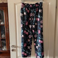 Нов спортно елегантен панталон флорален десен градински цветя XL ХЛ , снимка 3 - Панталони - 41352183