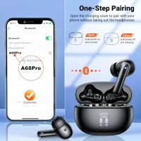 Aoslen Безжични слушалки, Bluetooth 5.3 IPX7 водоустойчиви черни, снимка 7 - Bluetooth слушалки - 44168599