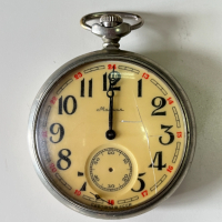 Джобен руски часовник Мълния. №2092, снимка 2 - Антикварни и старинни предмети - 36138908