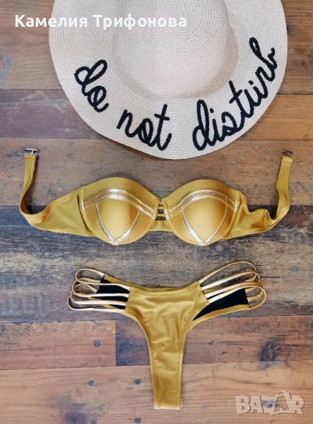 Дамски бански в златно , снимка 1