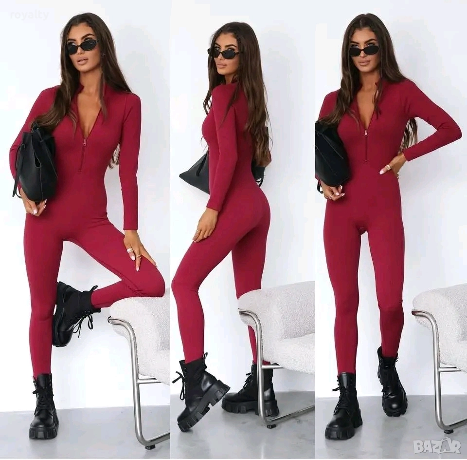 Червен Спортен Дамски Гащеризон , снимка 1