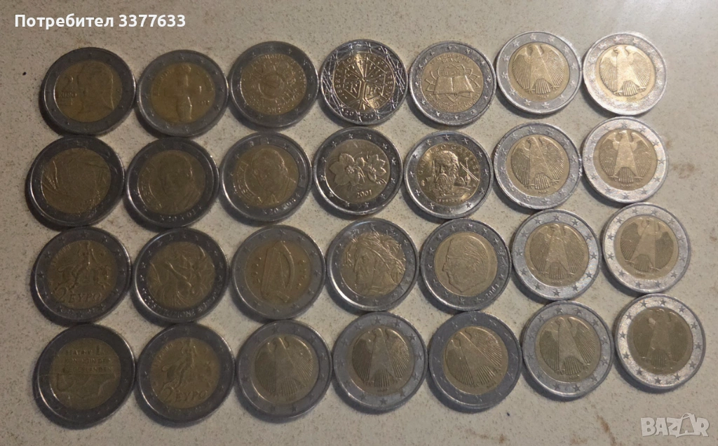 Колекция 2 Евро Монети 28 броя, снимка 1