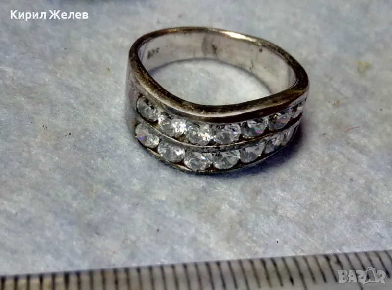 СТИЛЕН СКЪПОЦЕНЕН СРЕБЪРЕН ПРЪСТЕН СРЕБРО 925 с РАЗКОШНИ ЮВЕЛИРНО ФАСЕТИРАНИ БЛЕСТЯЩИ ЦИРКОНИ 47584, снимка 1