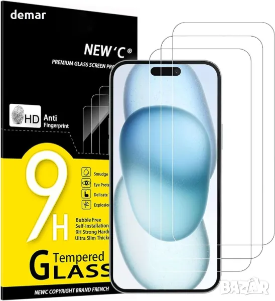 3 бр. Протектор на екрана за iPhone 16/15/15 Pro 6,1 инча, снимка 1
