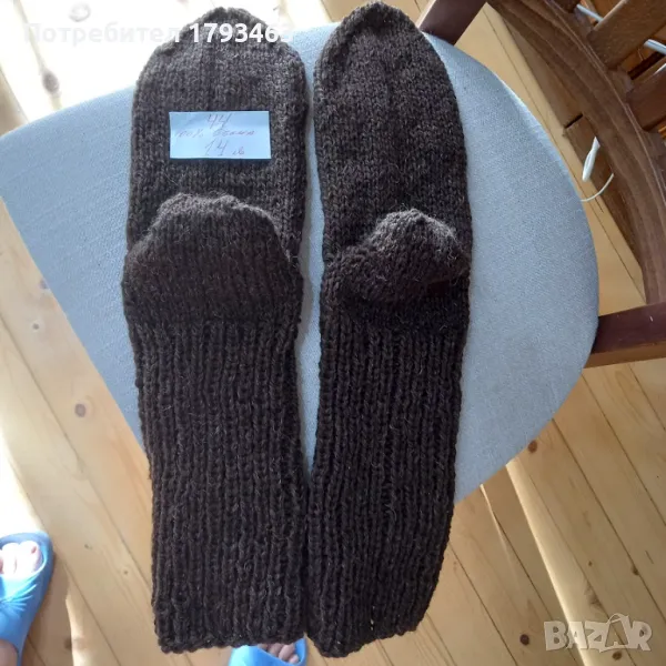 Ръчно плетени мъжки чорапи от вълва размер 44, снимка 1