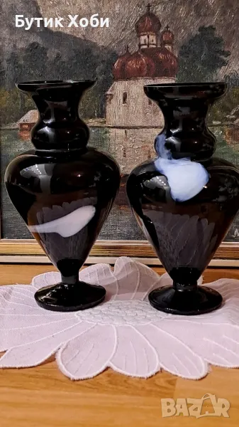 Двойка вази от духано стъкло, снимка 1