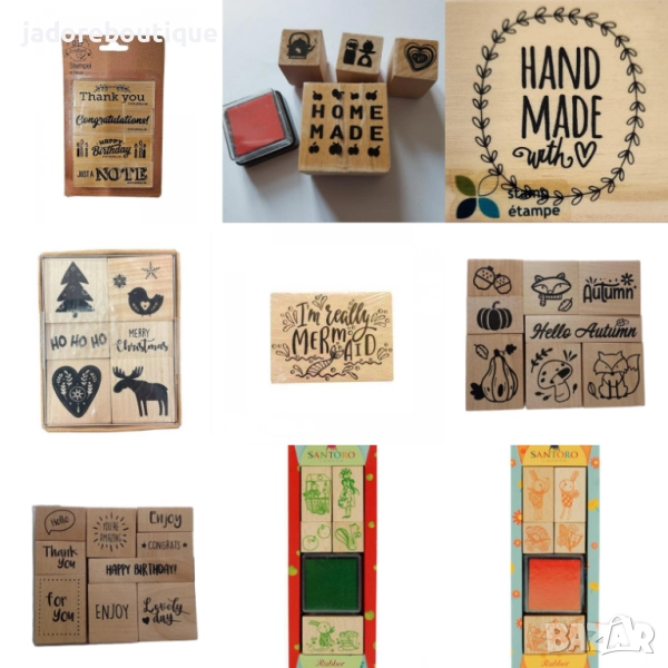 Дървени печати различни видове коледни/ handmade/ thank you, снимка 1